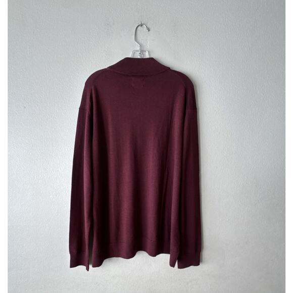 UNTUCKit 1/4 Zip Sweater Men’s Size XXXL Merino Wool Pullover Burgundy Work - Picture 3 of 7